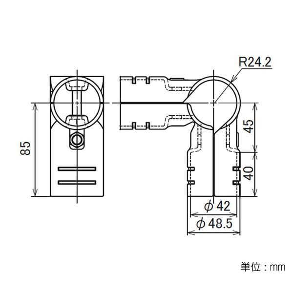矢崎化工　イレクター　４２φメタルジョイント　ＬＪ－２Ａ
