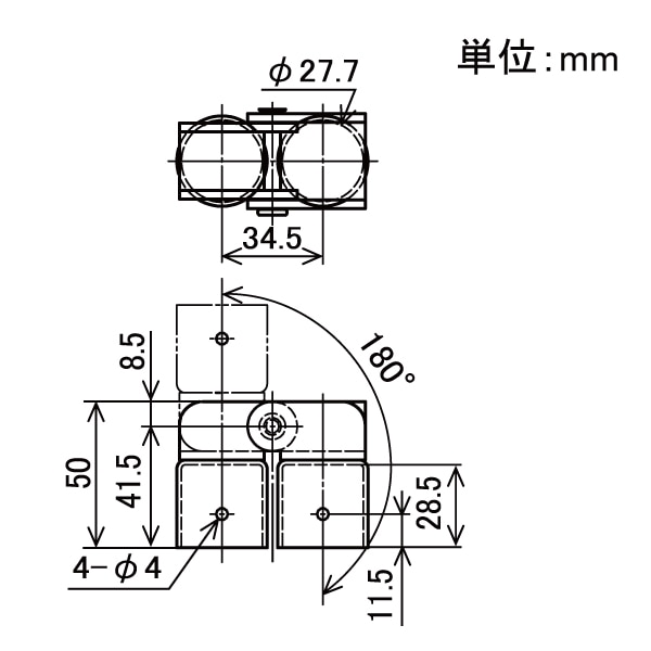 矢崎化工　イレクター　ヒンジ金具　１８０ＥＦ－４００４