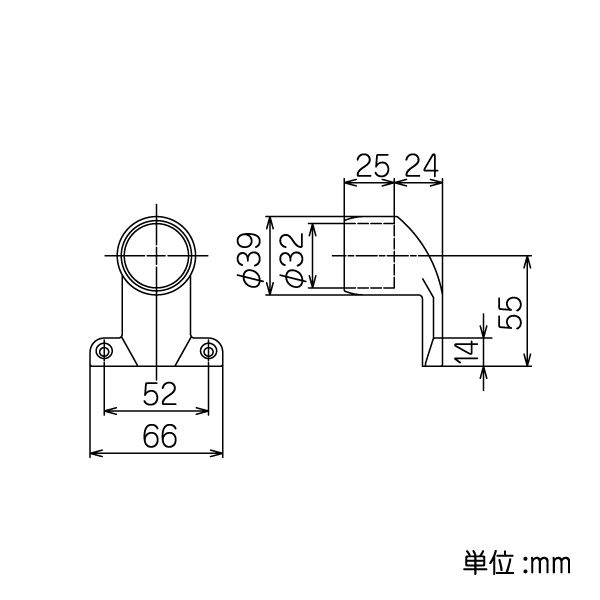 矢崎化工　イレクター　３２φイレクターブラケット　ＥＢ－３０２４ＨＣ　Ｓ　ＳＬ 32φブラケット EB-3024HC