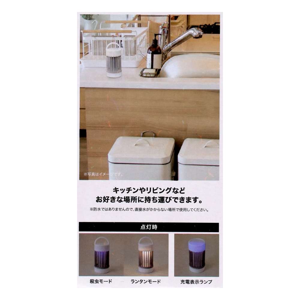 PortTech　電気でビリビリ　充電式小型コバエとり　ＩＷＬーＢＤ８８６　グレー