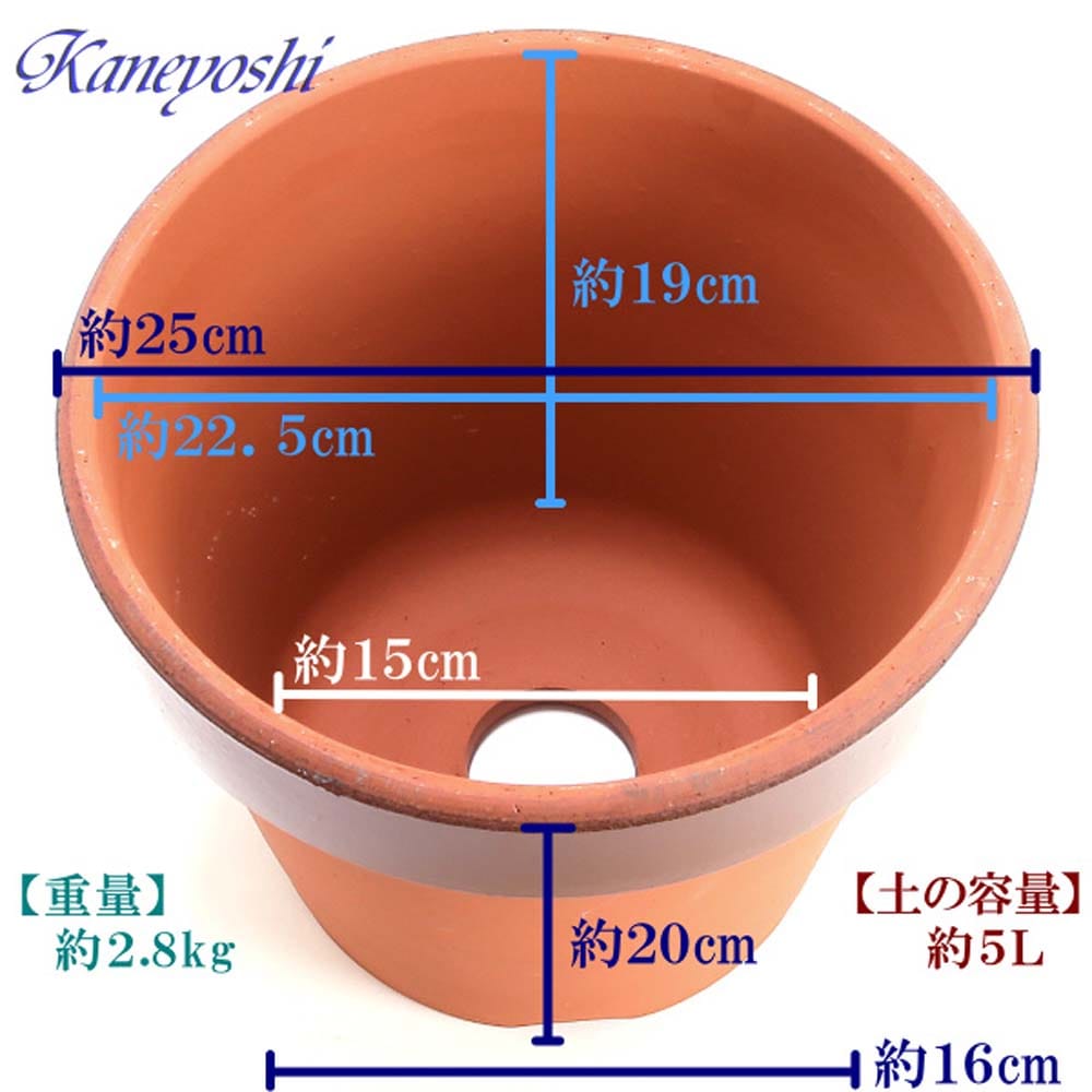 駄鉢　深　８号 土容量：約５Ｌ ８号深