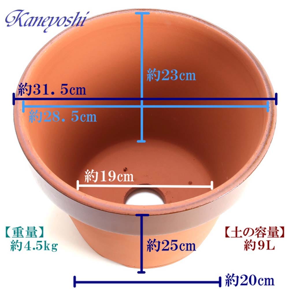 駄鉢　深　１０号 土容量：約９Ｌ １０号深