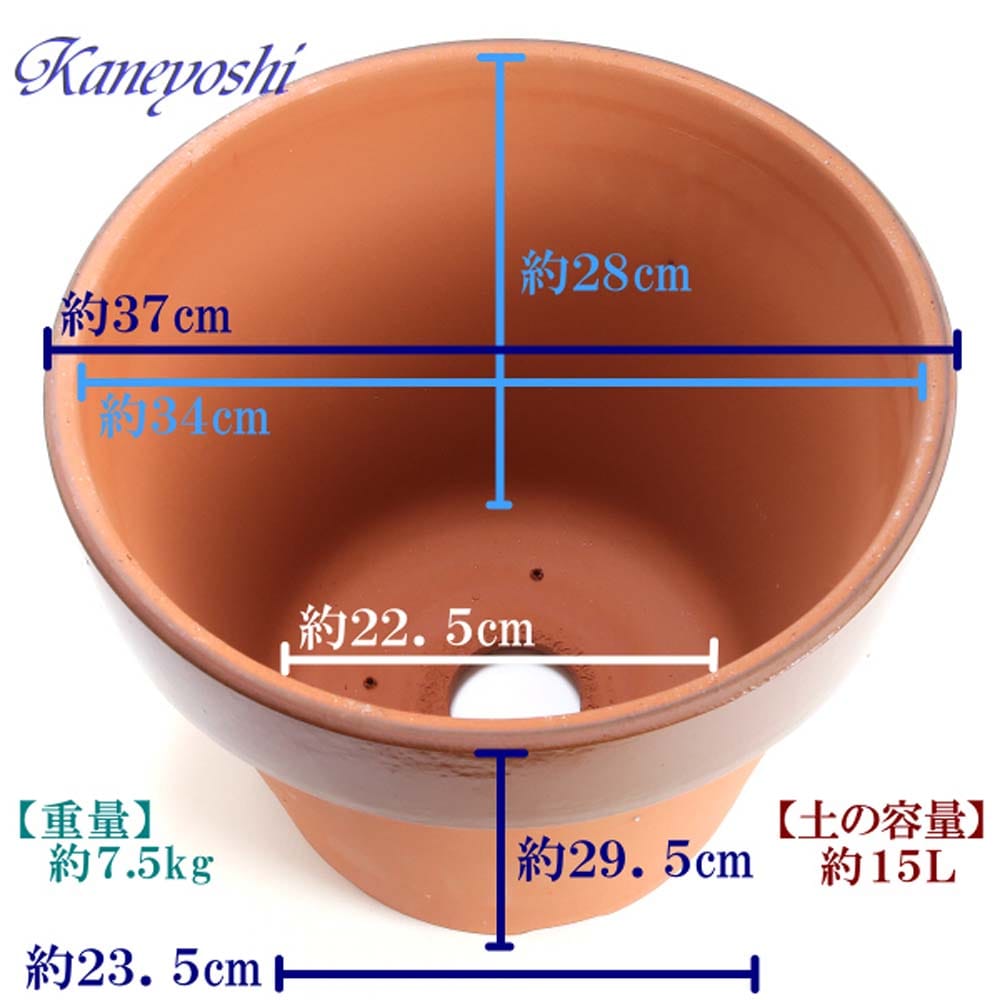 駄鉢　深　１２号 土容量：約１５Ｌ １２号深