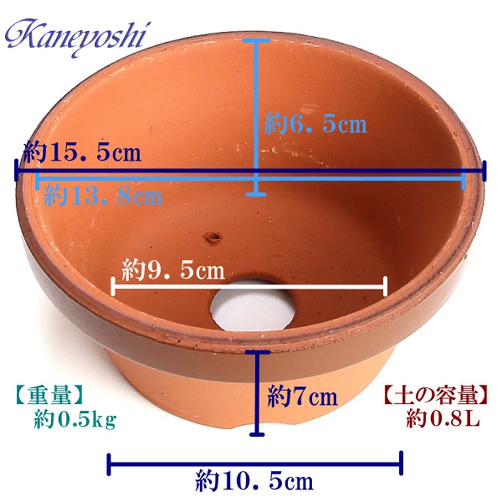 駄鉢　浅　５号 土容量：約０．８Ｌ ５号浅