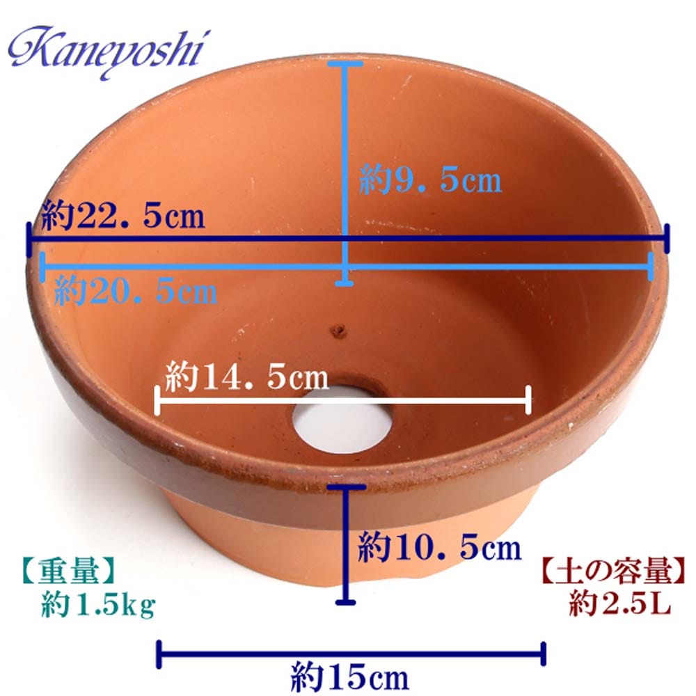 駄鉢　浅　７号 土容量：約２．５Ｌ ７号浅
