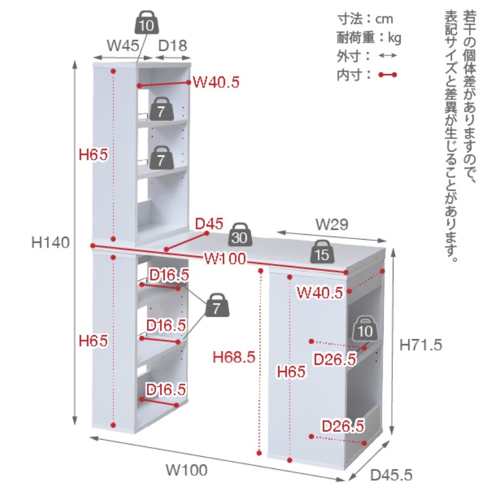 ジェイケイプラン　デスク　組み換え　ユニットデスク　ホワイト　ＳＧＴ－０１２４－ＷＨ ホワイト