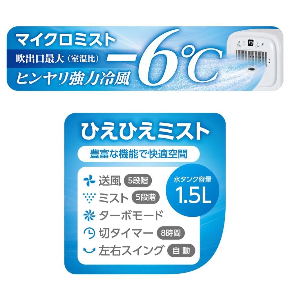 シィー・ネット　卓上ミストファン　ひえひえミスト　ＢＭＤ１０２ＷＨ