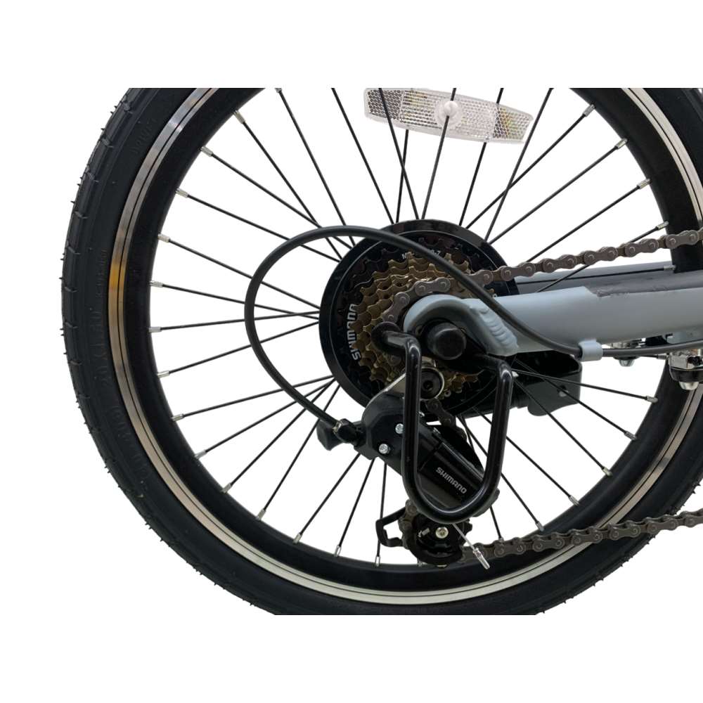 20インチ アルミ折りたたみ自転車 外装7段 グレー(グレー): カー