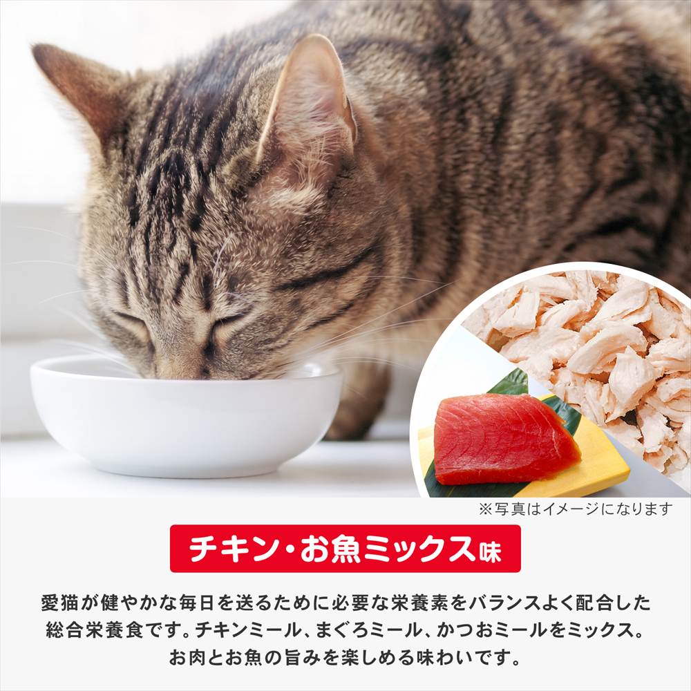 LIFELEX キャットフード 猫餌 まんぷくドライ チキン・お魚ミックス味 2.7kg ×4個セット カリカリ 食いつきがいい チキン・お魚ミックス味　２．７ｋｇ　×４個セット