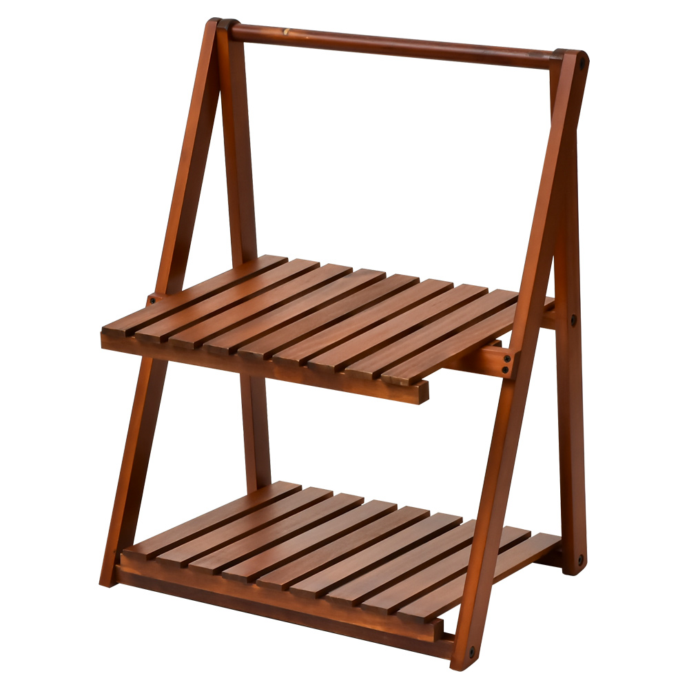 LIFELEX 折り畳み式木製ハングラック　Ｗ４６０ ハングラックブラウン