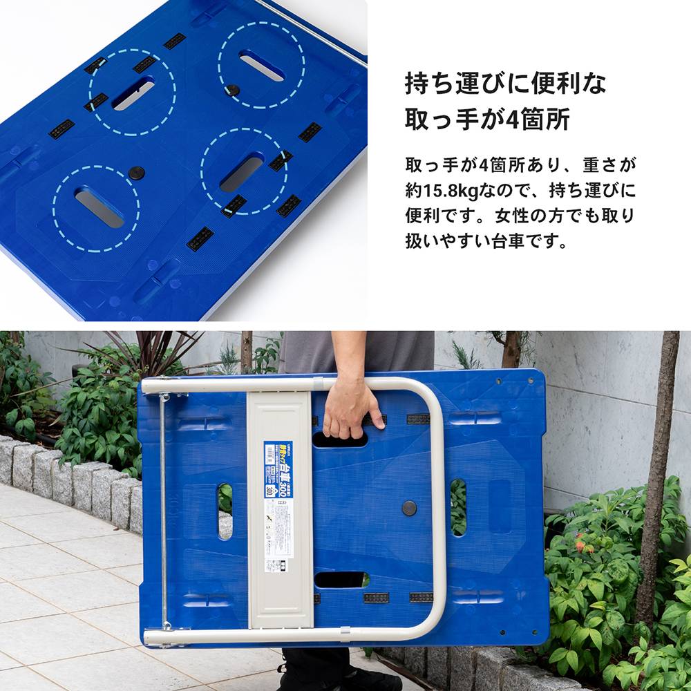 樹脂製台車３００　静音タイプ　ＰＨ３０２０ ３００ｋｇ耐荷重