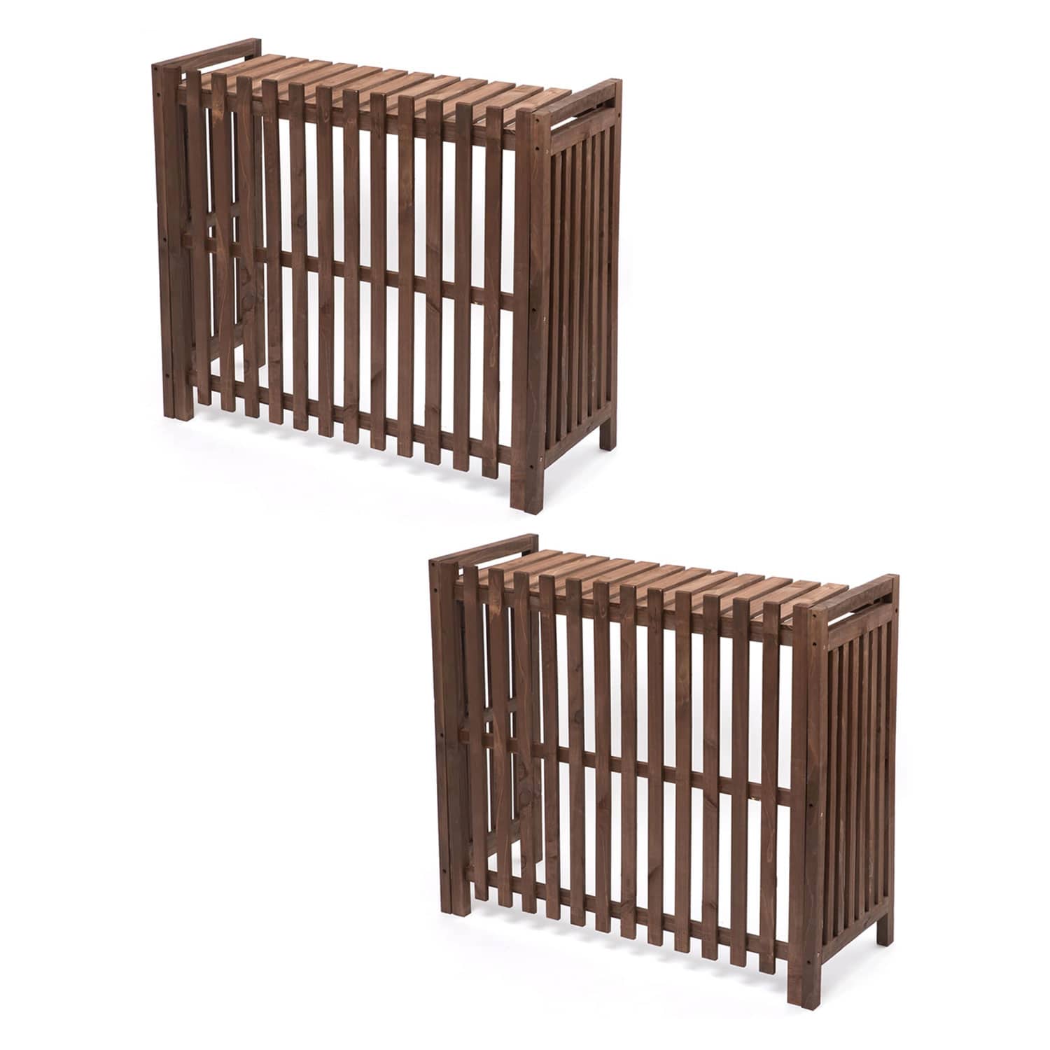 室外機カバー　格子タイプ１　ダークブラウン　×２個セット ダークブラウン 格子タイプ１×2個セット