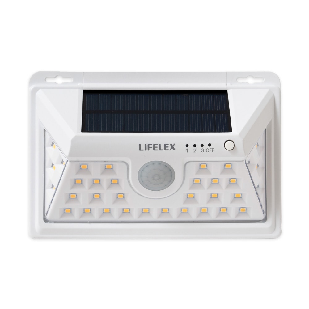 LIFELEX　マグネットで取り付けられるソーラーウォールライト　ワイド　電球色　ホワイト　ＫＳＷＬ１０－０５０５ ワイド 電球色 本体：ホワイト