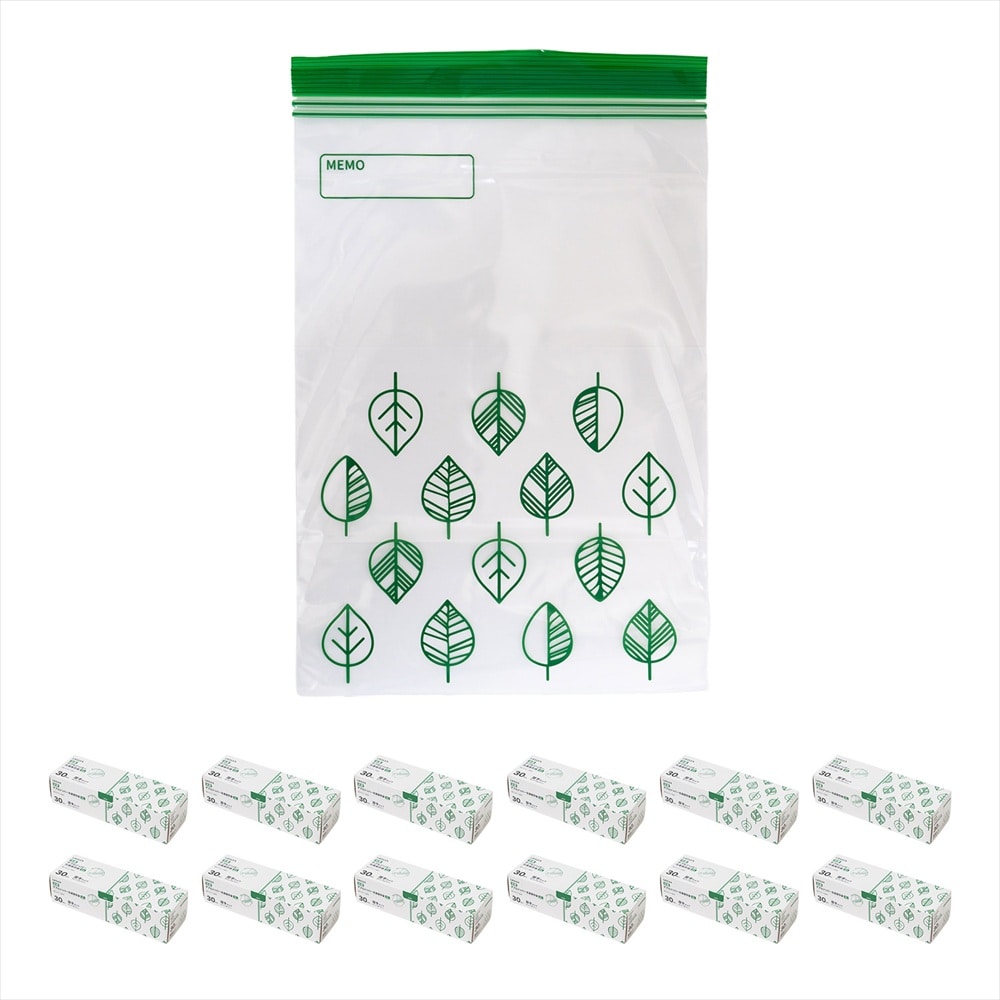 LIFELEX 抗菌ダブルジッパーバッグ2L厚手 30枚入 2434-007W 透明 ×12個セット 2L　×12個セット