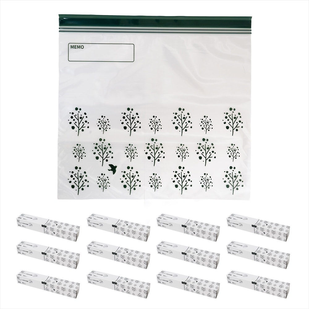 LIFELEX 抗菌ダブルジッパーバッグ3L厚手 20枚入 3833-007W 透明 ×12個セット 3L　×12個セット