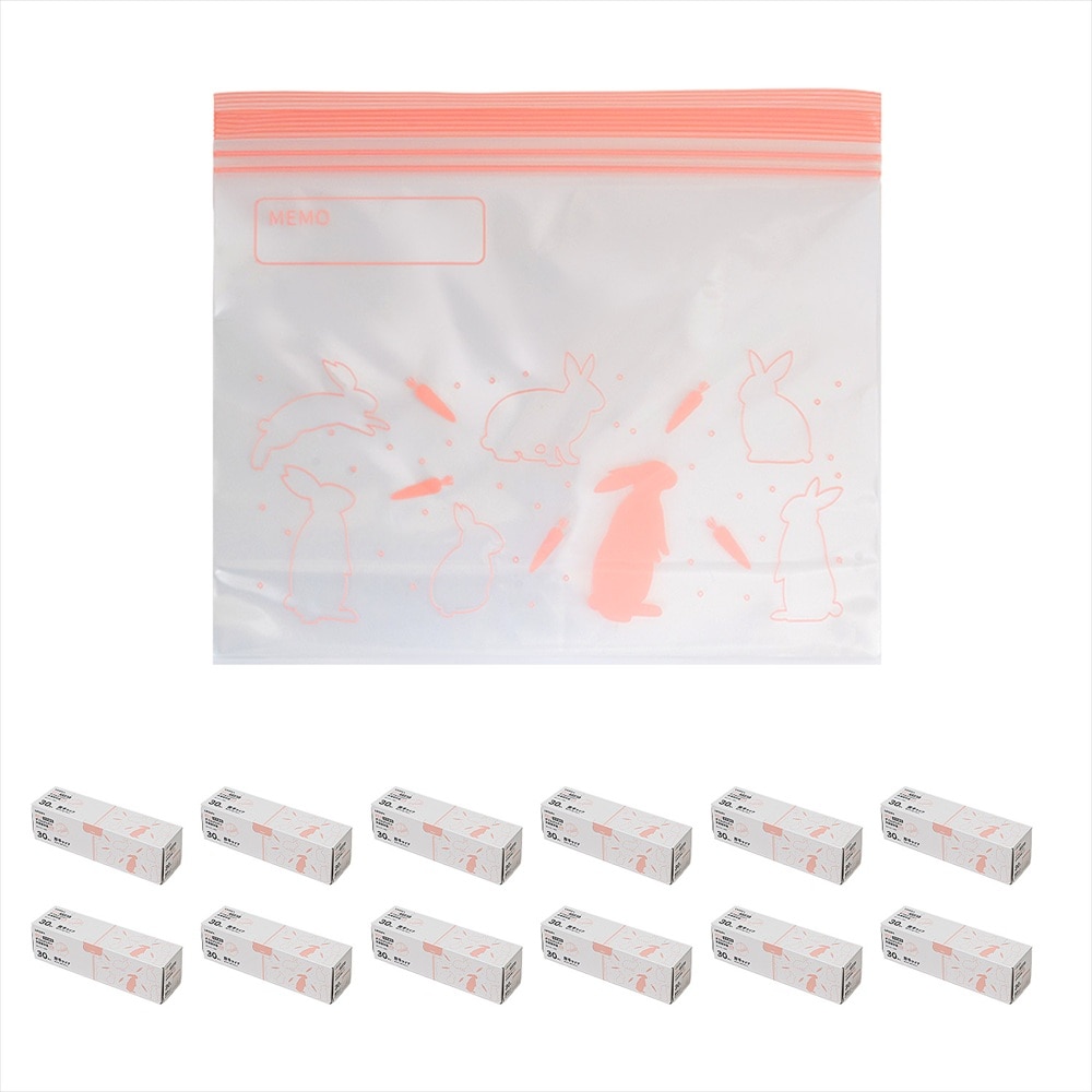 LIFELEX　抗菌マチ有りダブルジッパーバッグＭ厚手　30枚入　2015－06－007Ｗ　透明　×12個セット M　×12個セット