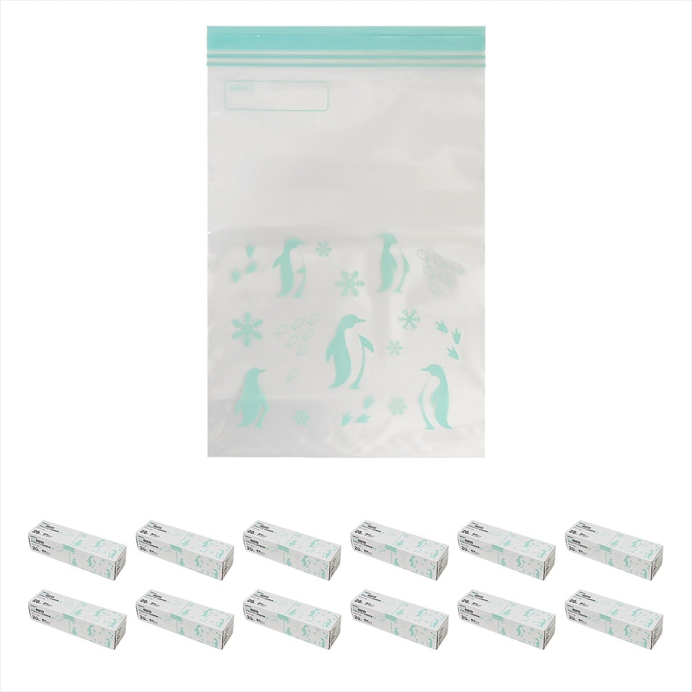 LIFELEX　抗菌マチ有りダブルジッパーバッグ2Ｌ厚手　20枚入　2434－010－007Ｗ　透明　×12個セット 2L　×12個セット