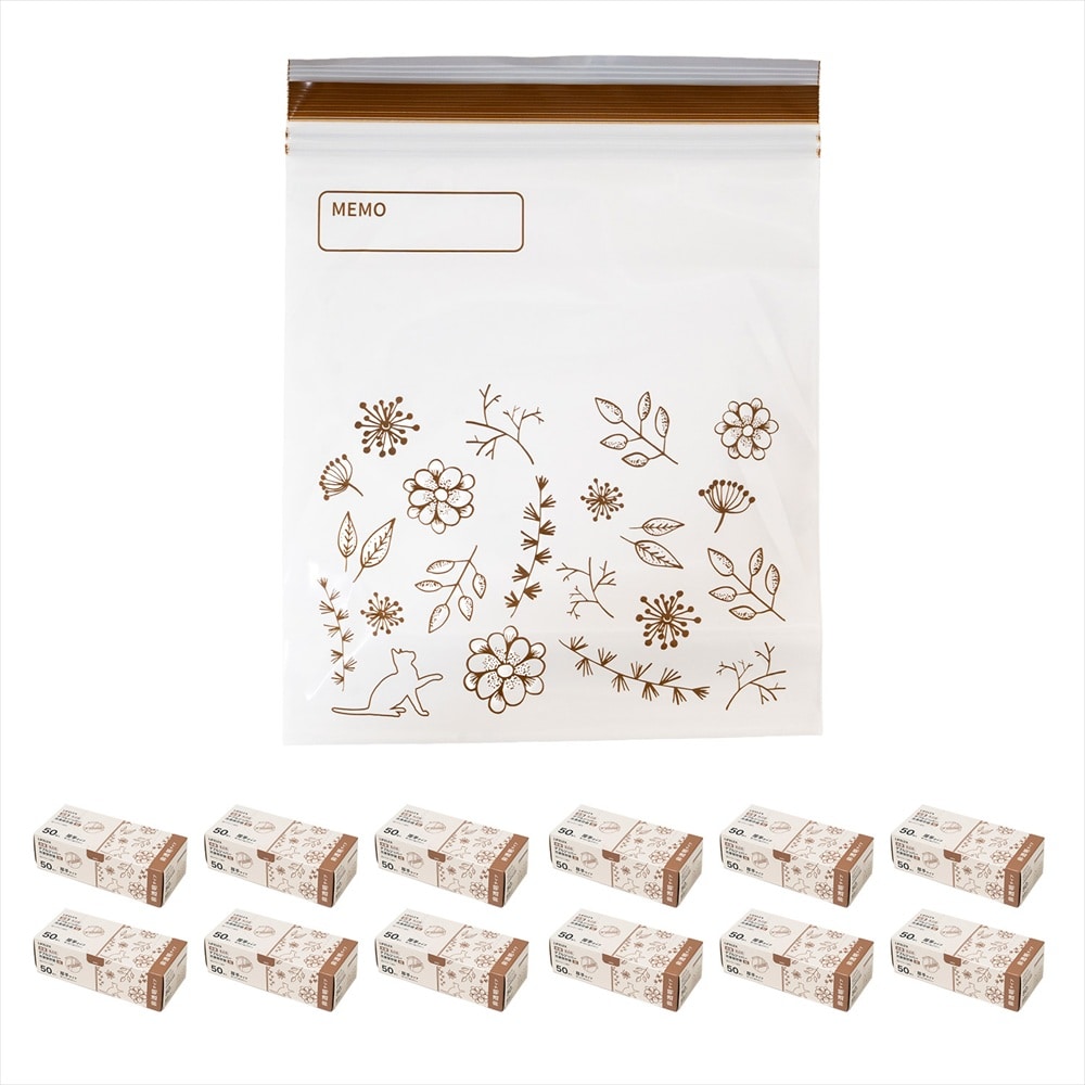 LIFELEX　抗菌カラーダブルジッパーバッグＭ厚手　50枚入　1820－007ＮＣＷ　白　×12個セット M　×12個セット