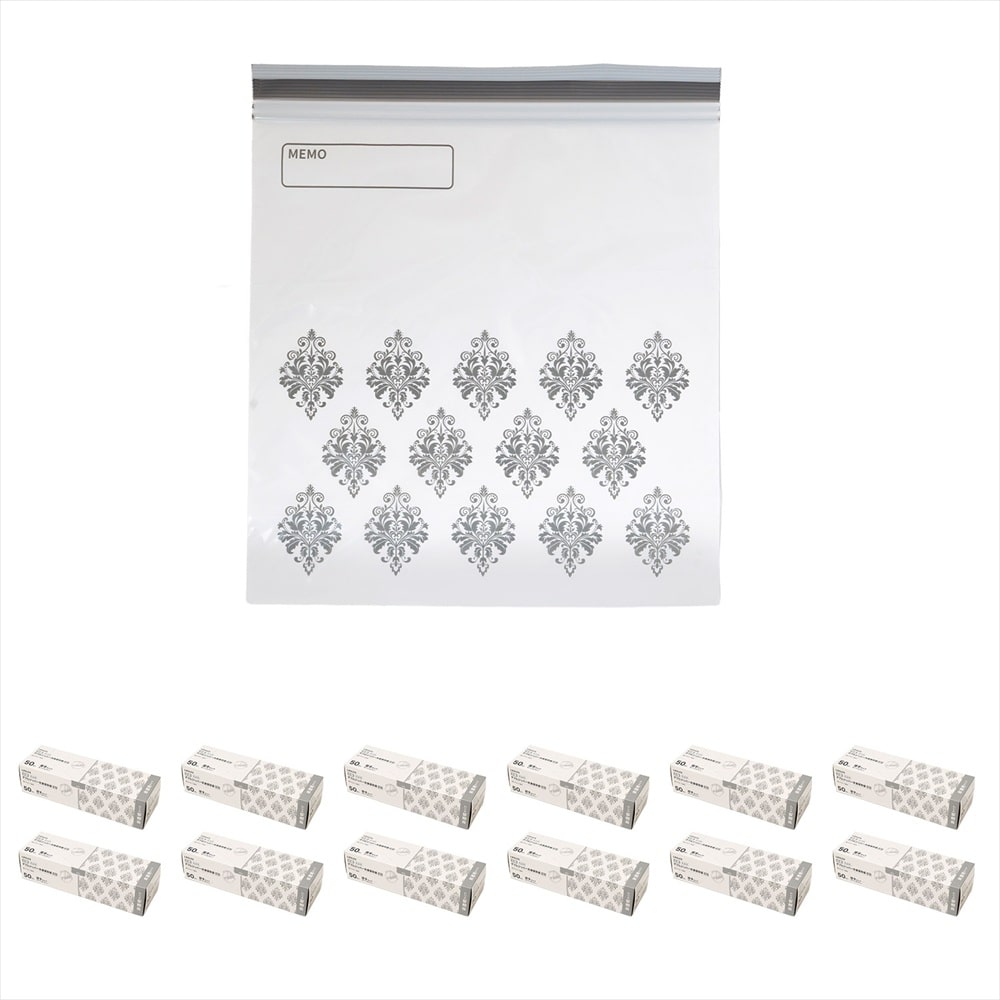 LIFELEX　抗菌カラーダブルジッパーバッグＬ厚手　50枚入　2728－007ＮＣＷ　白　×12個セット L　×12個セット