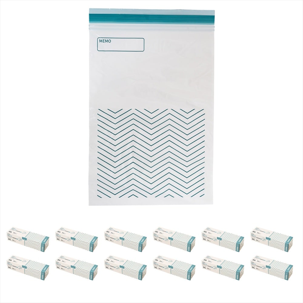 LIFELEX　抗菌カラーダブルジッパーバッグ2Ｌ厚手　30枚入　2434－007ＮＣＷ　白　×12個セット 2L　×12個セット