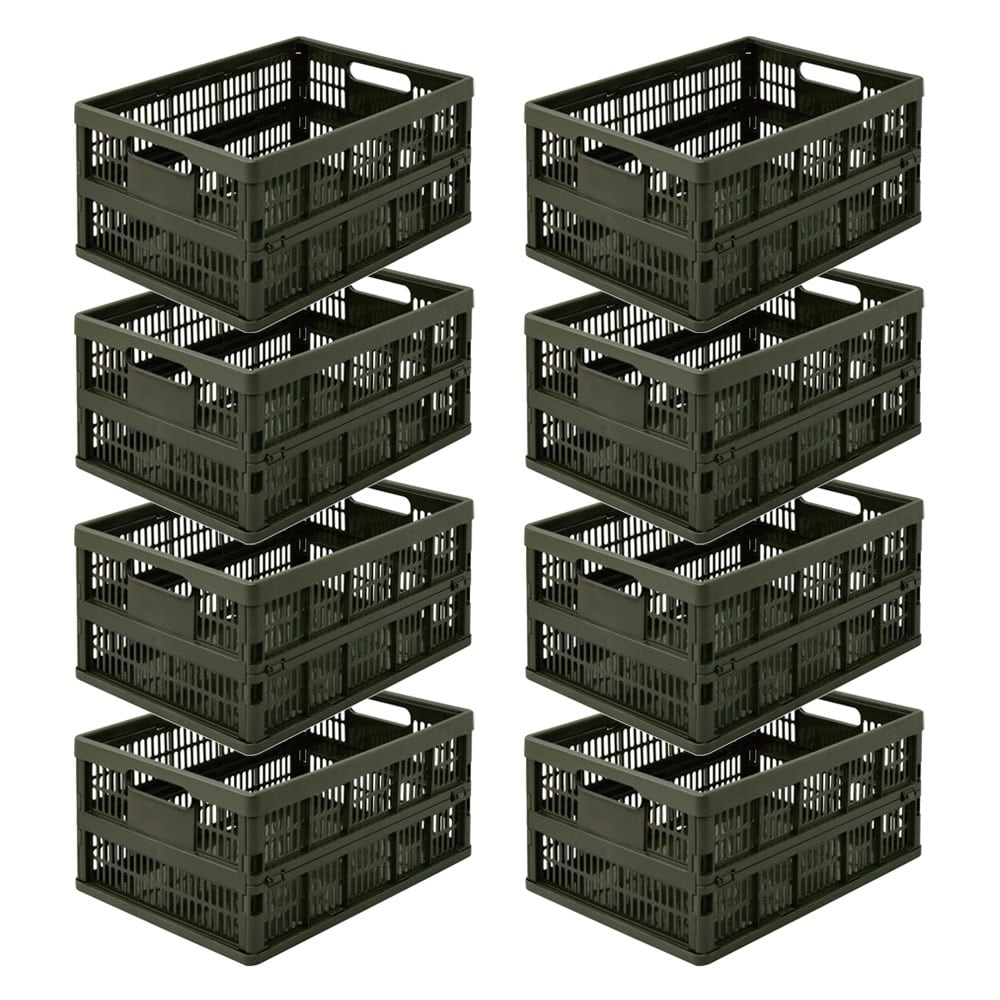 【まとめてお得】LIFELEX　折りたたみコンテナＬ　オリーブドラブ　×８個セット 8個セット【まとめてお得】