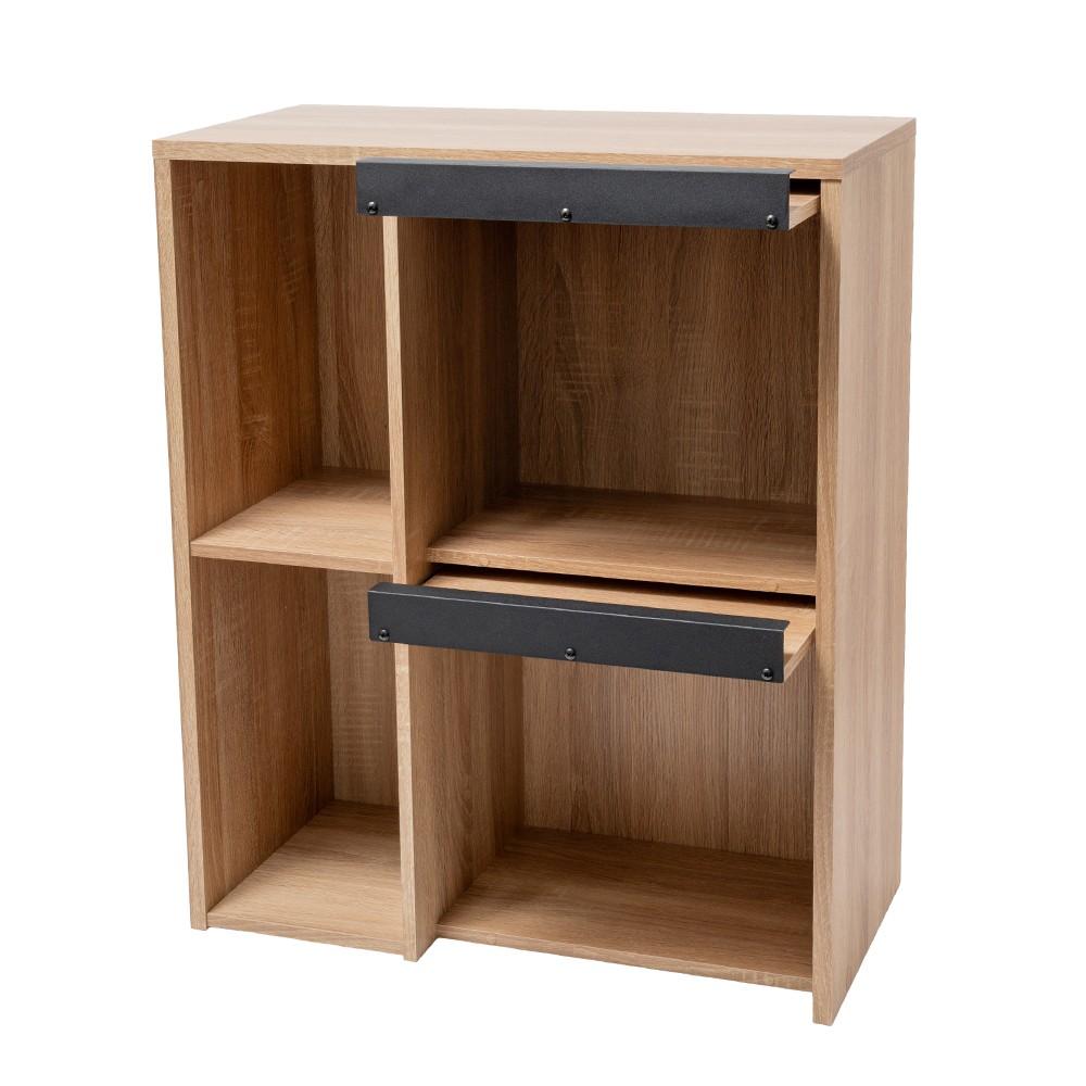 LIFELEX 扉付きキャビネット ナチュラル/ブラック 6030-72 スマートシリーズ