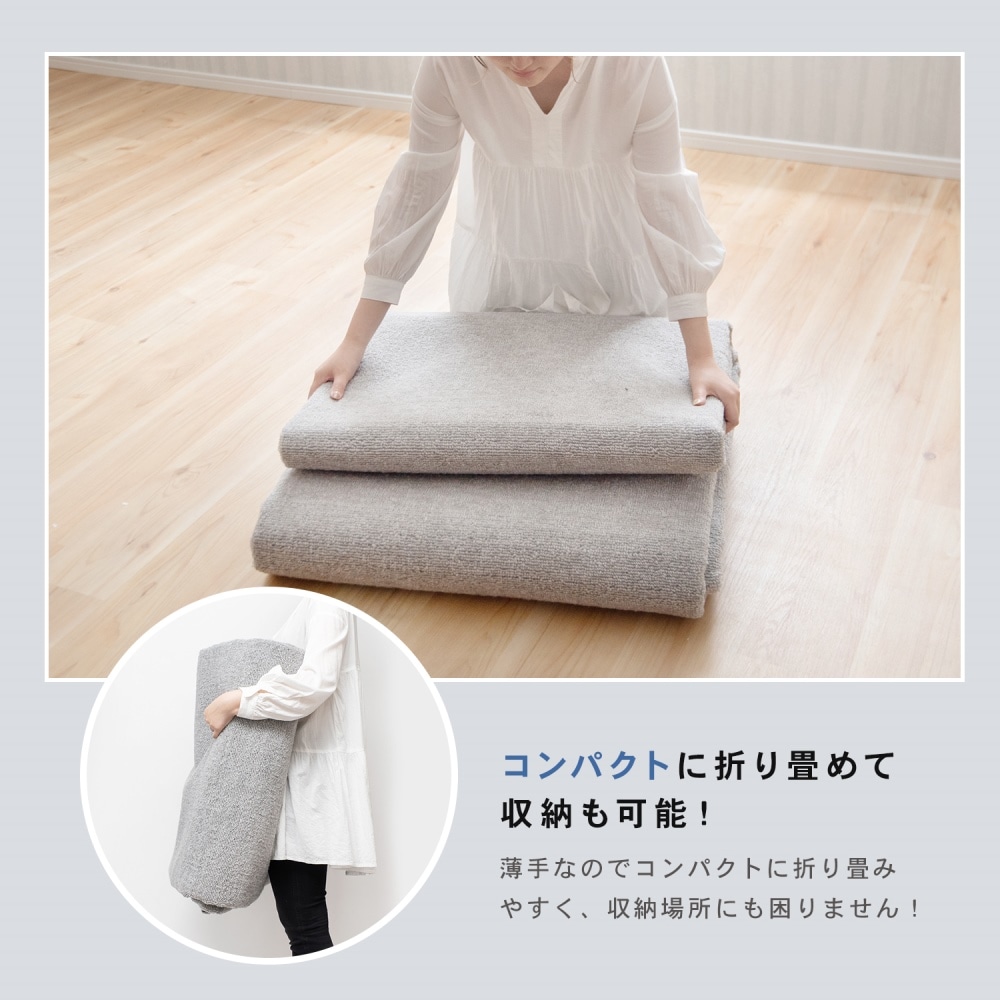 LIFELEX 防ダニカーペット　江戸間約６帖　グレーミックス グレーミックス 6帖