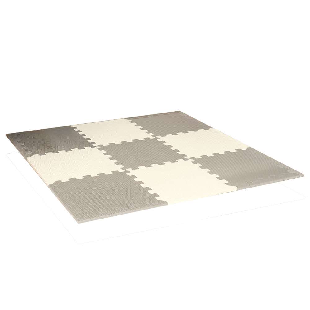 LIFELEX　ジョイントマット　９枚入　ふち付　約３０×３０×１ｃｍ　モカ/アイボリー モカ/アイボリー ３０×３０ｃｍ