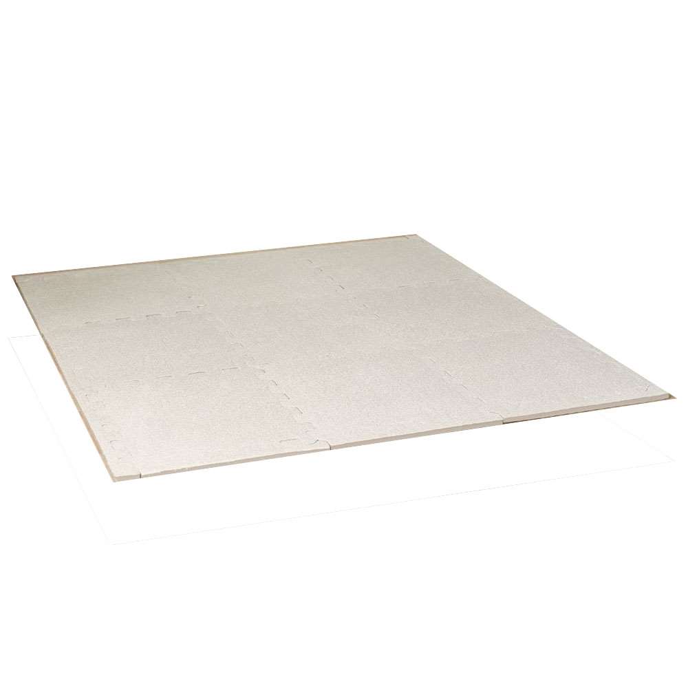 LIFELEX　起毛ジョイントマット　９枚入　ふち付　約３０×３０×１ｃｍ　アイボリー アイボリー 30×30cm