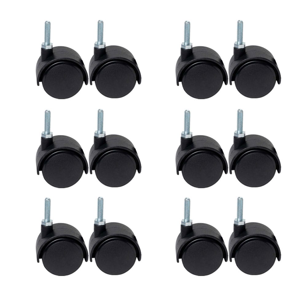 LIFELEX　２５Φシステムラック　ノーマルキャスター２Ｐ　２５－ＣＳＮ　ブラック　×６組セット 25Φ用　(ストッパー無) ×6組セット