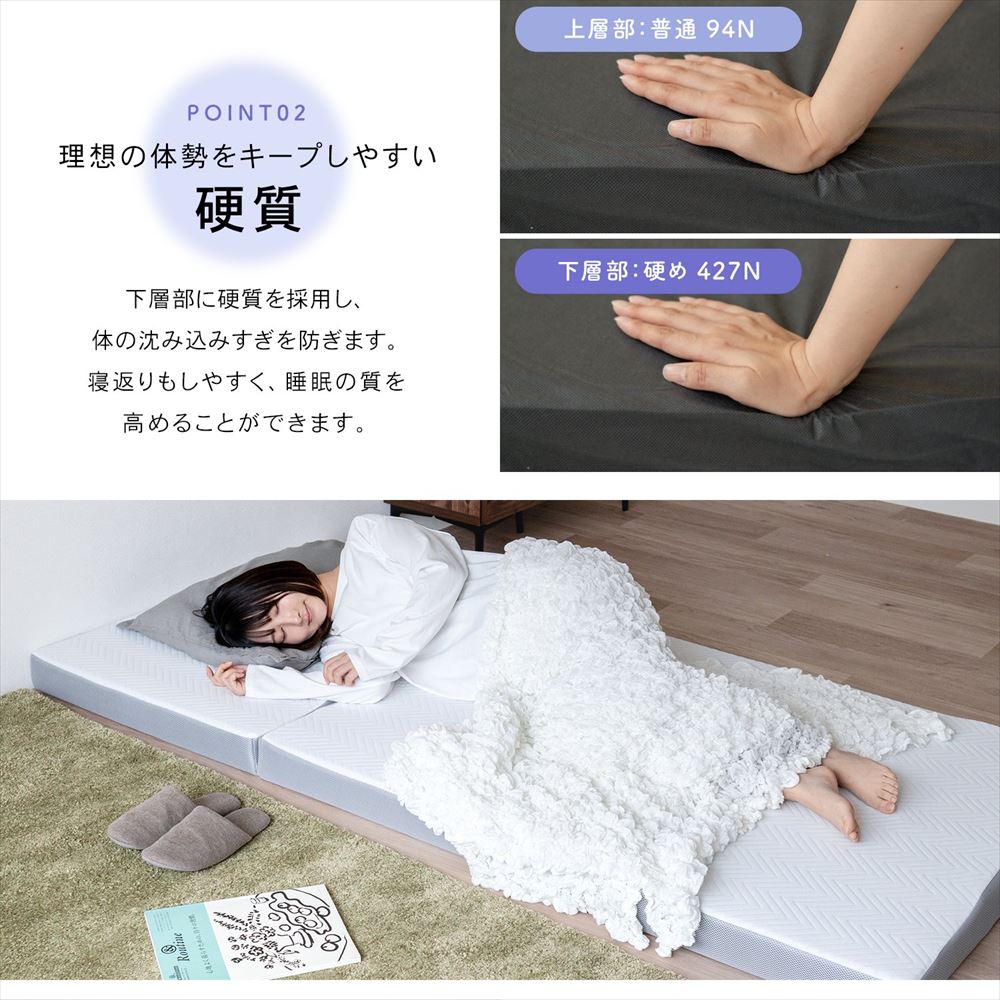 LIFELEX　２層で支える高反発＋硬質マットレス　Ｓ　厚み（約）８ｃｍ 高反発＋硬質