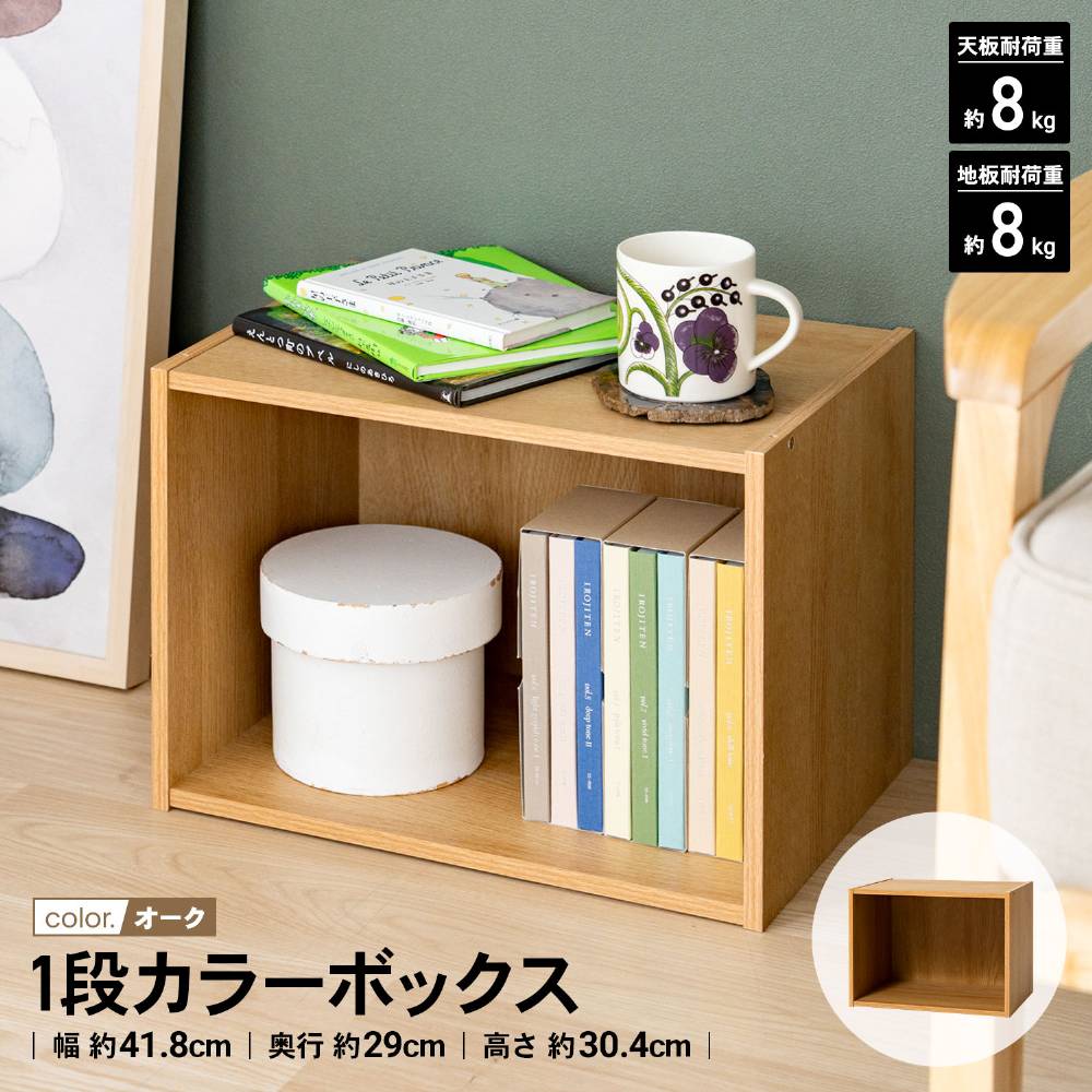 LIFELEX 1段カラーボックス オーク β オーク 1段