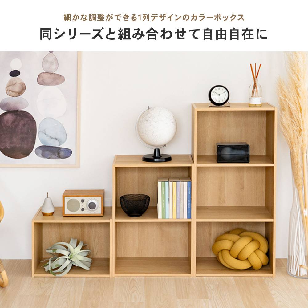 LIFELEX 1段カラーボックス オーク β オーク 1段