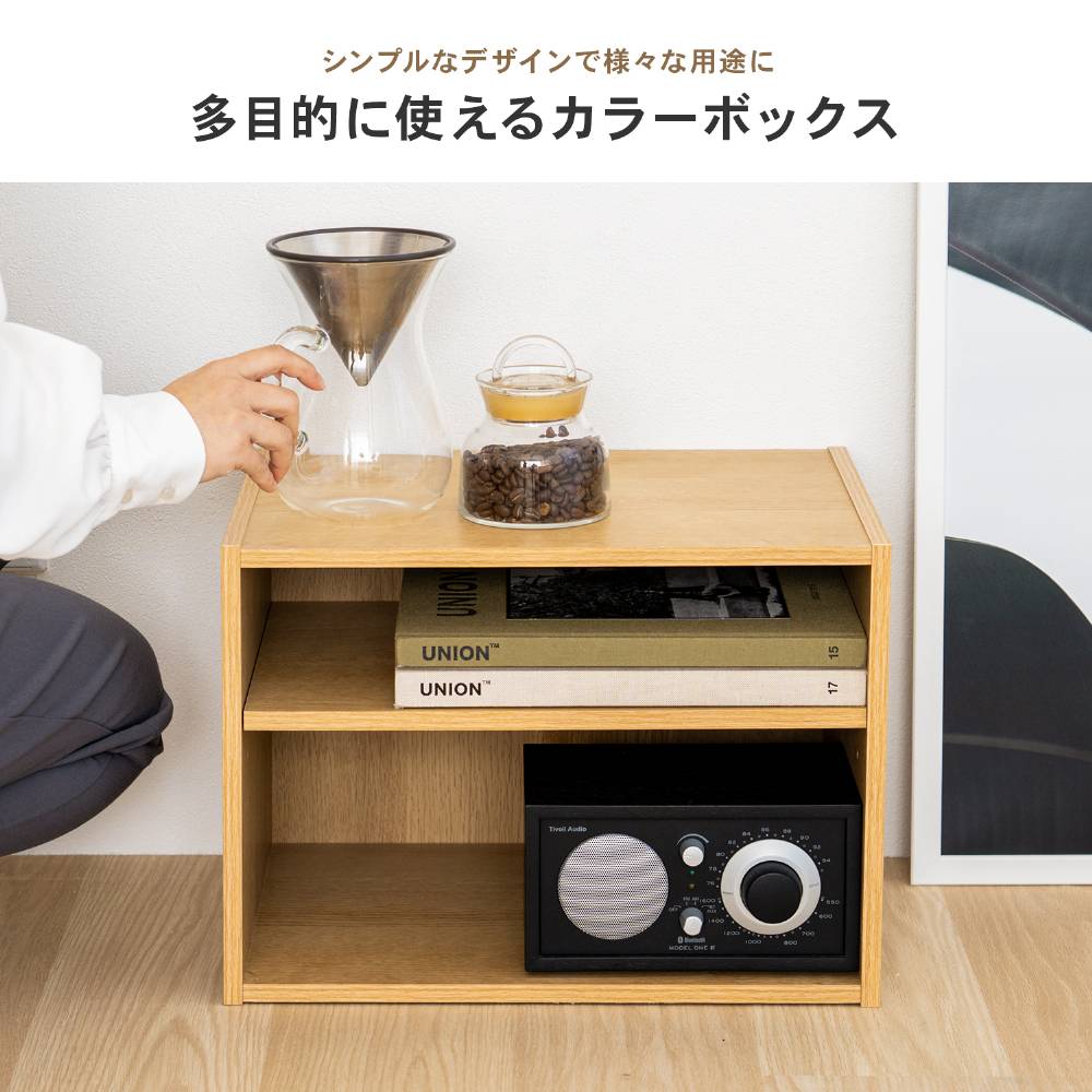 LIFELEX 1段カラーボックス 可動棚 オーク β オーク 1段 可動棚