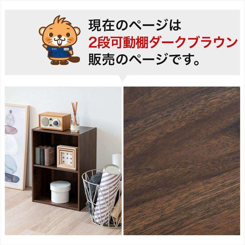 LIFELEX 2段カラーボックス 可動棚 ダークブラウン β ダークブラウン 2段 可動棚