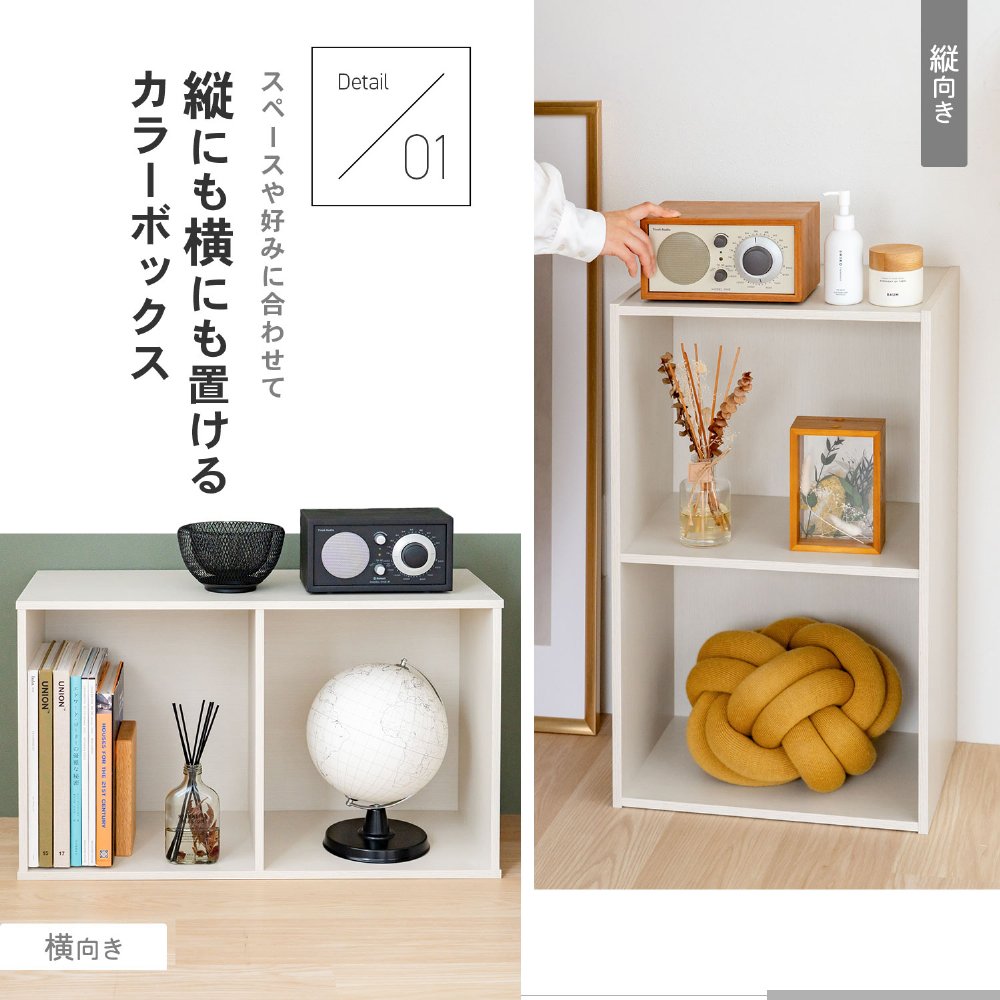 LIFELEX 2段A4カラーボックス ホワイト β ホワイト 2段 A4