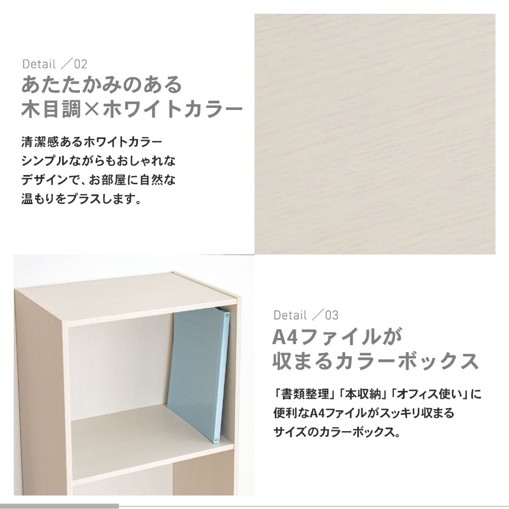 LIFELEX 2段A4カラーボックス ホワイト β ホワイト 2段 A4