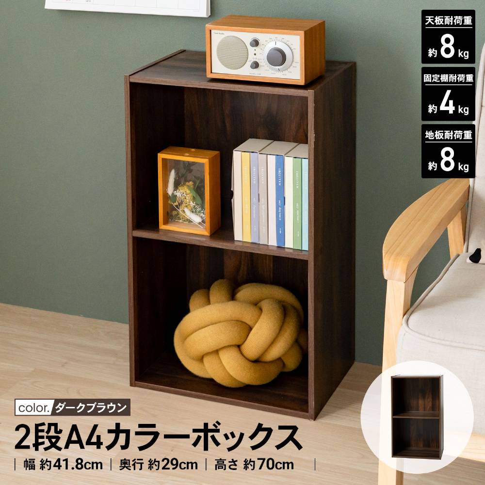 LIFELEX　２段Ａ４カラーボックス　ダークブラウン　β ダークブラウン 2段 A4