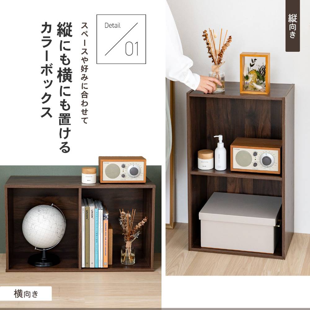 LIFELEX　２段Ａ４カラーボックス　ダークブラウン　β ダークブラウン 2段 A4