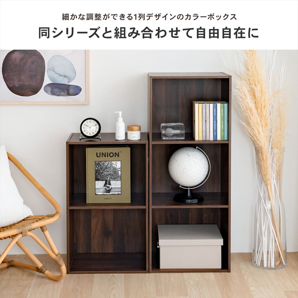 LIFELEX 3段A4カラーボックス ダークブラウン β ダークブラウン 3段 A4