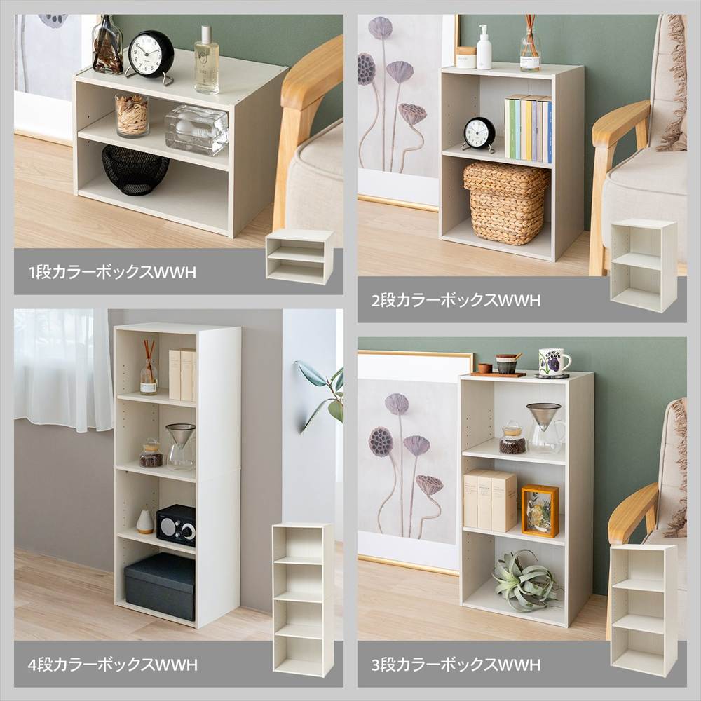 LIFELEX 5段カラーボックス 可動棚 オーク β オーク 5段 可動棚