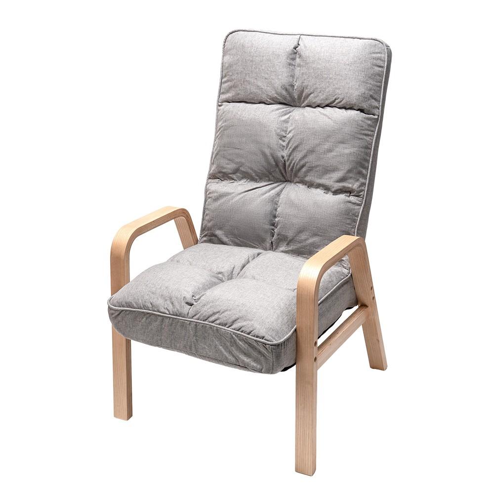 LIFELEX　ナチュラル木肘チェア　カルヴィナ　グレー