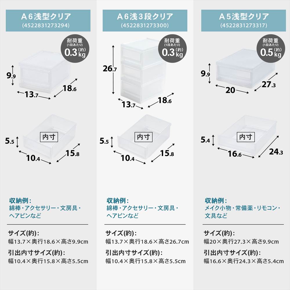 LIFELEX モアネクスト A4浅5段CL 2636-520 ×2個セット クリア A4 浅型5段 [2個]