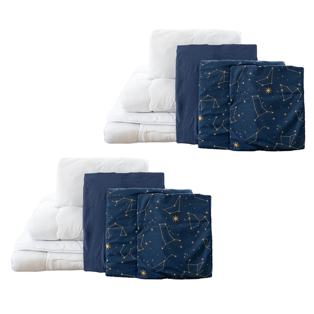 LIFELEX 制菌防臭寝具６点セット　シングル　星座　ネイビー　×２セット 星座　ネイビー　×２セット