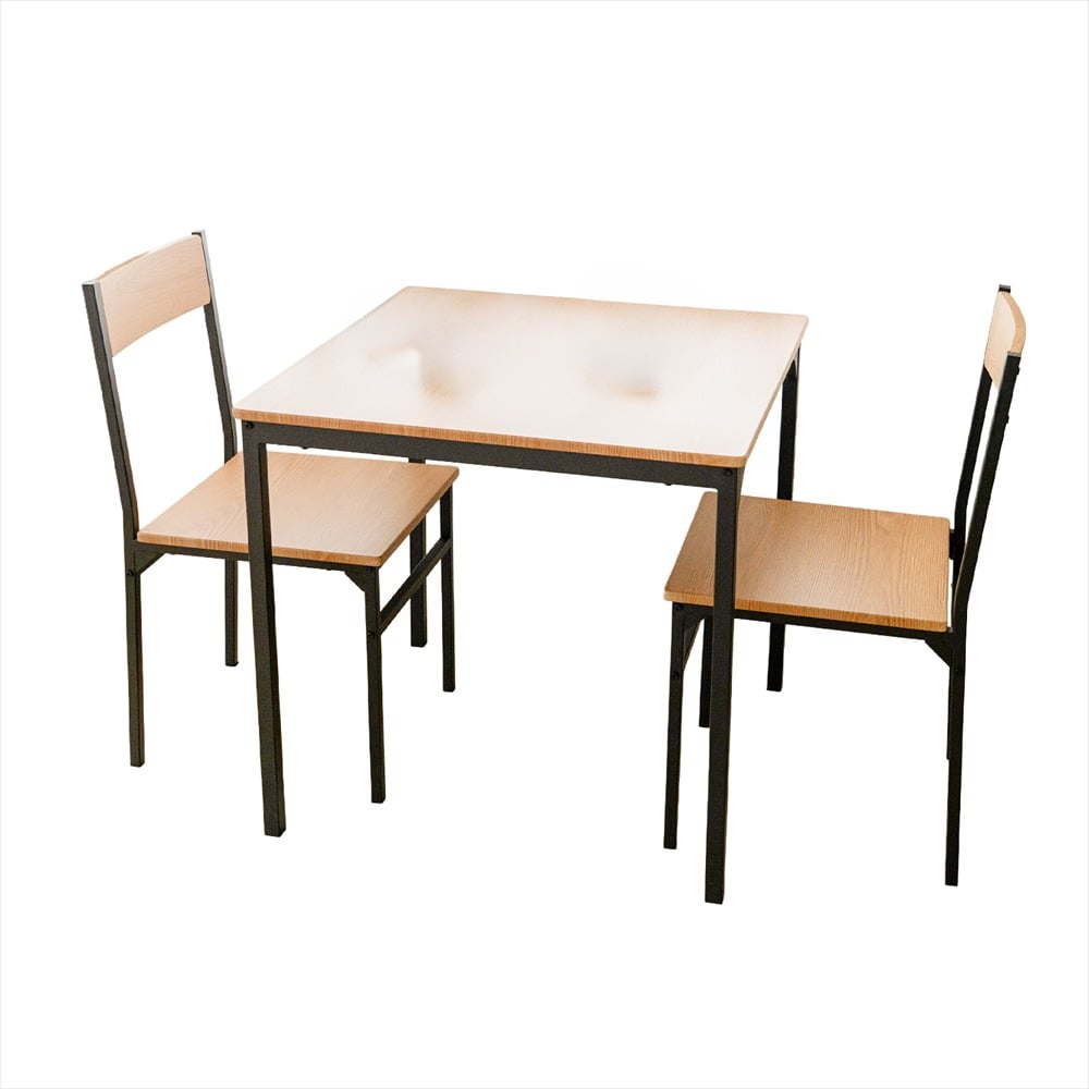 LIFELEX 2人掛け用テーブル＆ チェア3点セット OAK/BK オーク テーブル＆チェア（2人掛）
