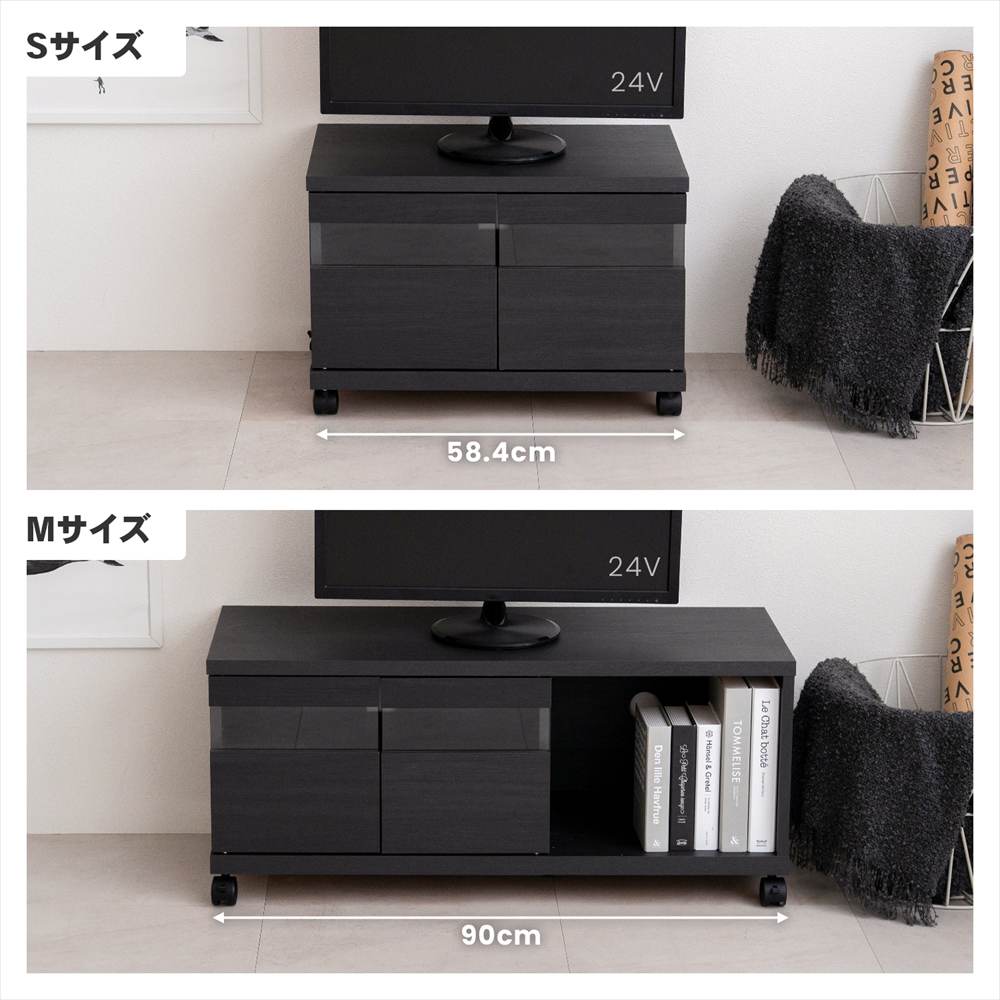 LIFELEX ガラス扉TVボード S 600 BR ブラウン ガラス扉ＴＶボード　Ｓ