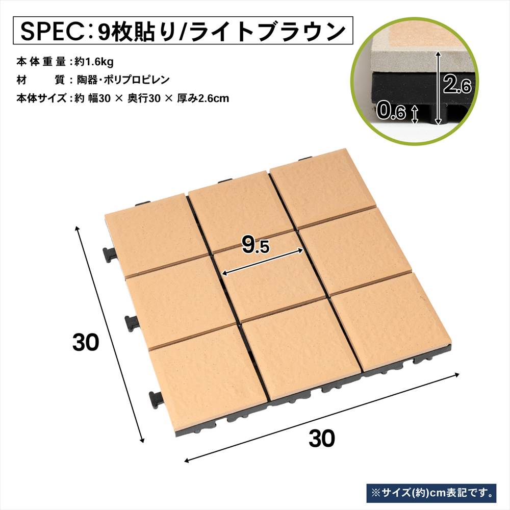 サザンタイル　ライトブラウン　ＪＢ５０１４Ｂ　×１０個セット ライトブラウン ９分割タイプ　×１０個セット