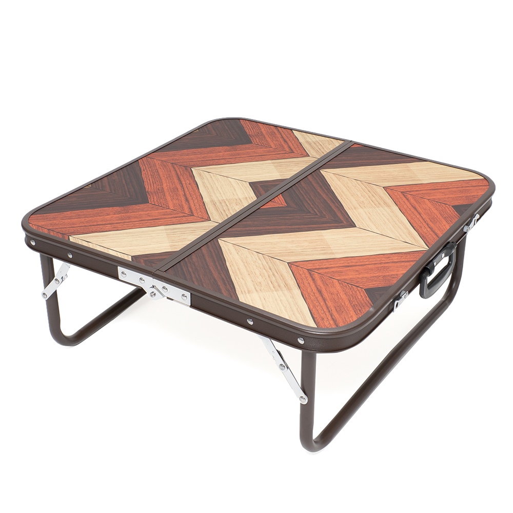 折畳式 アルミローテーブル ブラウン 幅60X奥行60Ｘ高さ25cm 重量2.5kg 耐荷重10kg ブラウン大