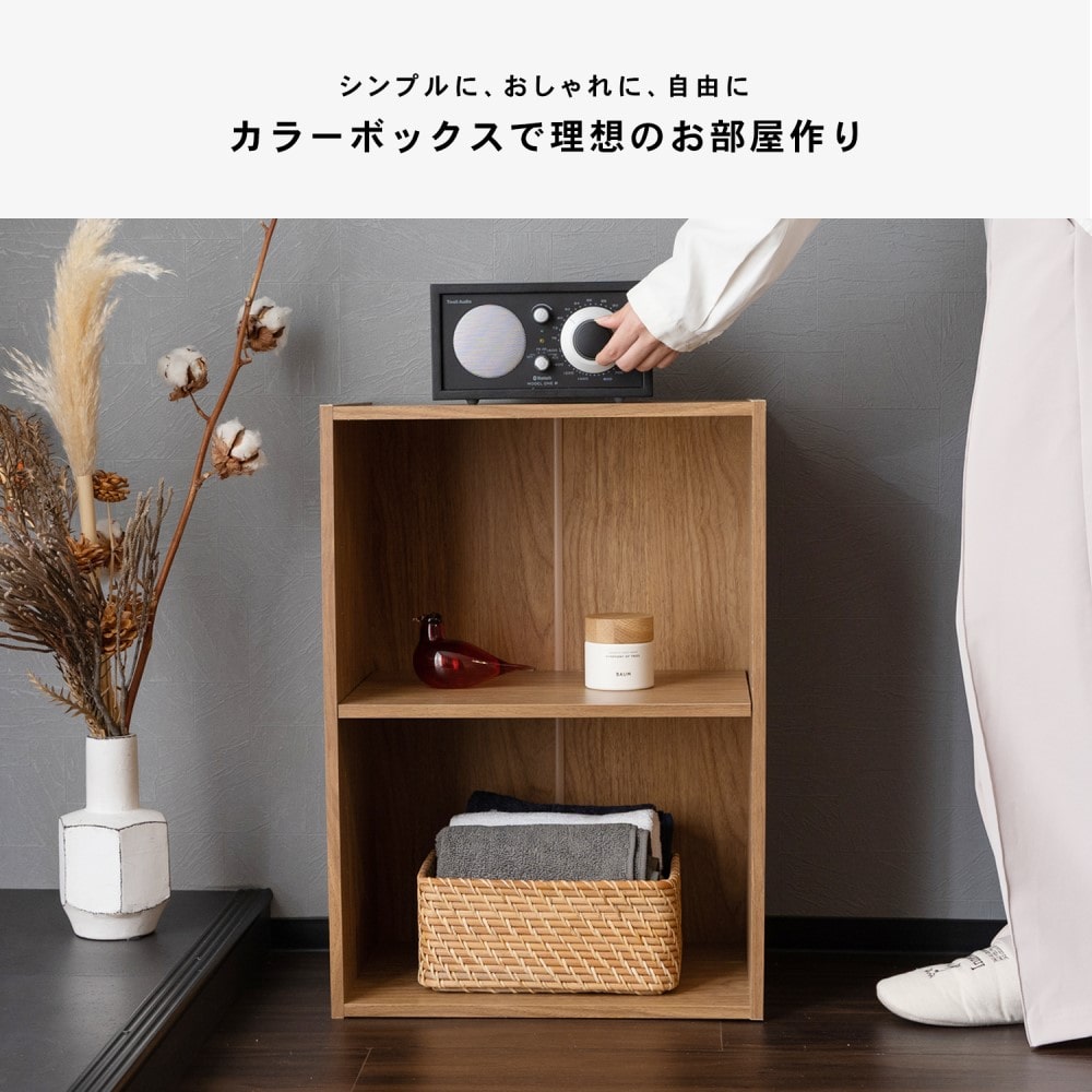 コーナン オリジナル ２段カラーボックス可動棚 ｏａｋ オーク 2段 オーク 収納 家具 ホームセンターコーナンの通販サイト