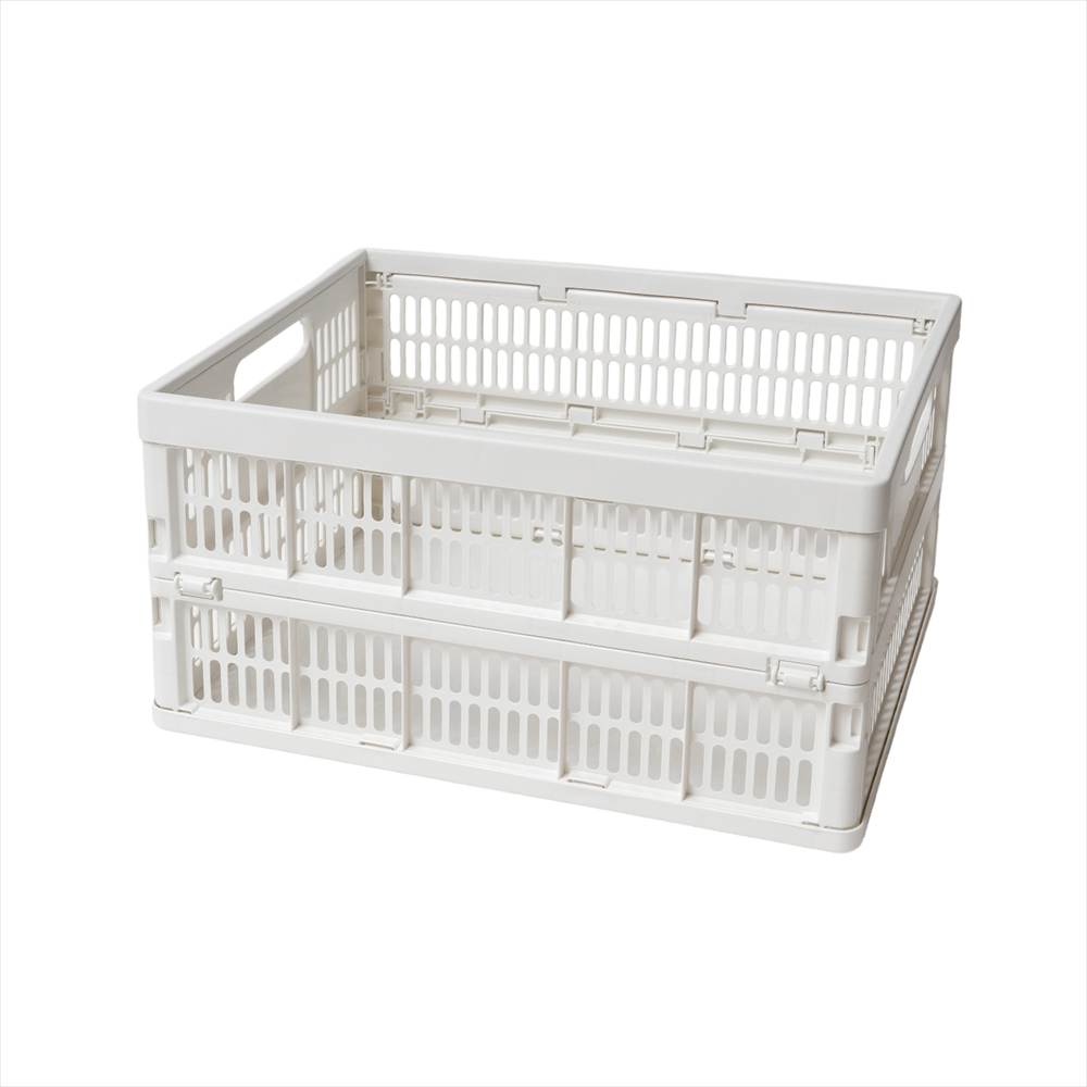 LIFELEX　折りたたみコンテナＭ　ホワイト 単品